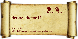 Mencz Marcell névjegykártya
